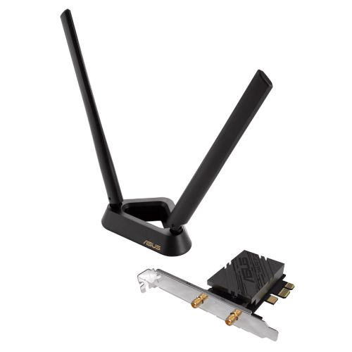 Asus (PCE-BE92BT) BE9400 Wi-Fi 7 Tri-Band PCI Express Adapter, Bluetooth 5.4, WPA3, External Base/Antennas *Compatible with lntel Motherboards Only* Asus (PCE-BE92BT) BE9400 Wi-Fi 7 Tri-Band PCI Express Adapter, Bluetooth 5.4, WPA3, External Base/Antennas *Compatible with lntel Motherboards Only*